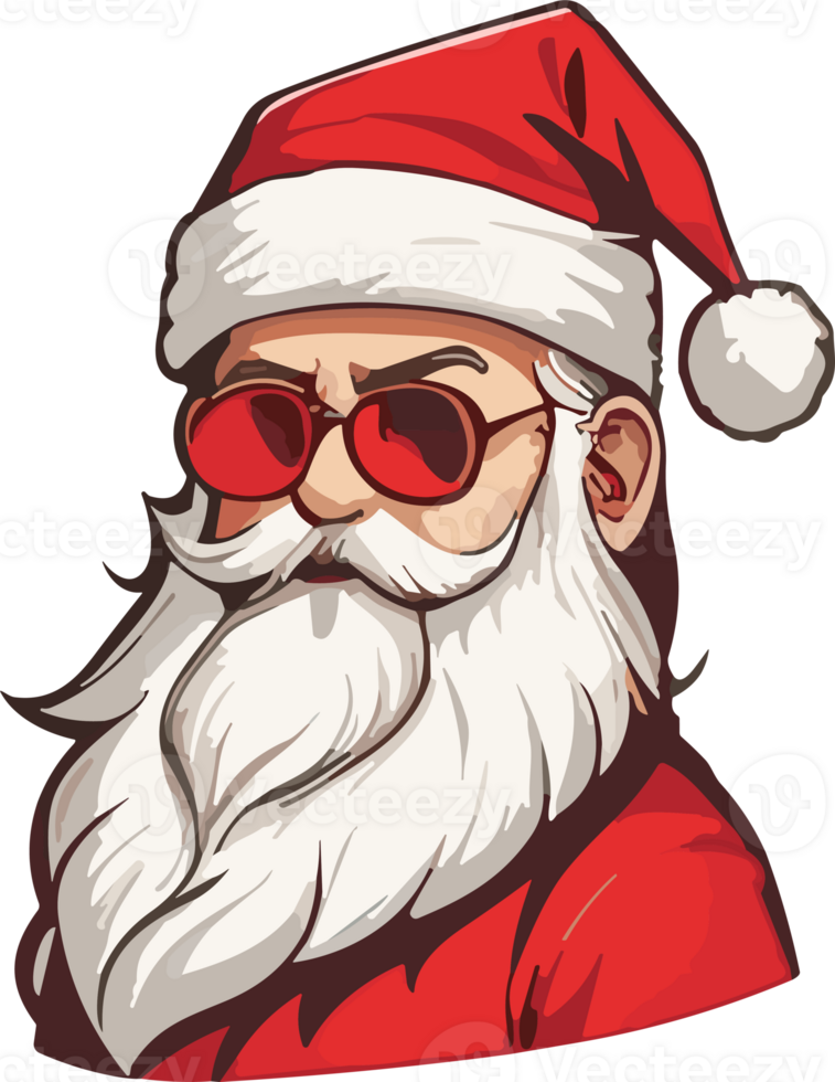 AI generated santa claus with sunglasses and beard png
