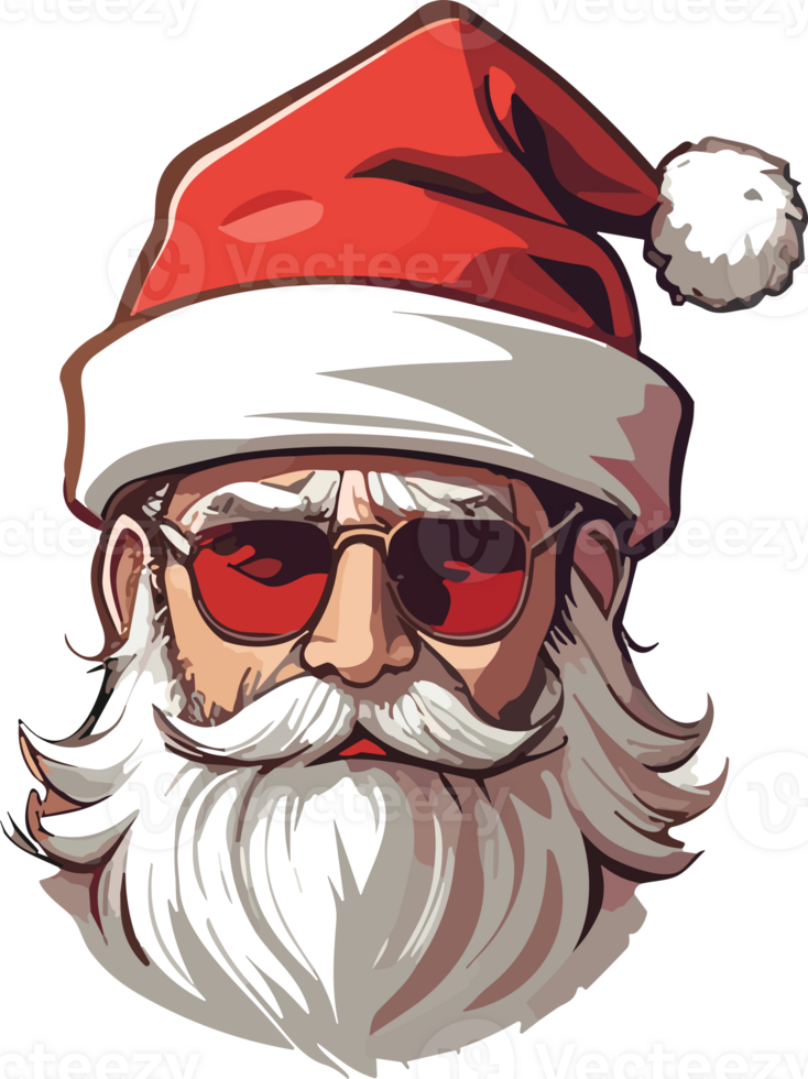 AI generated santa claus with sunglasses and beard png