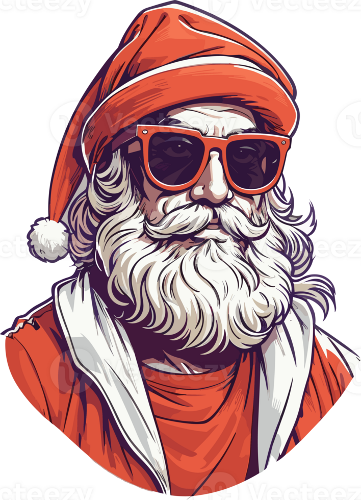 AI generated santa claus with sunglasses and beard png