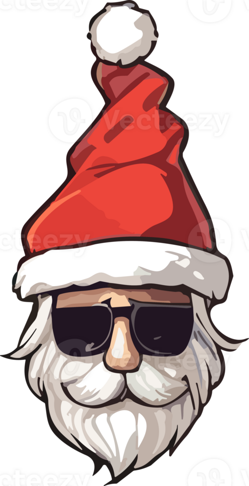 AI generated santa claus with sunglasses and beard png