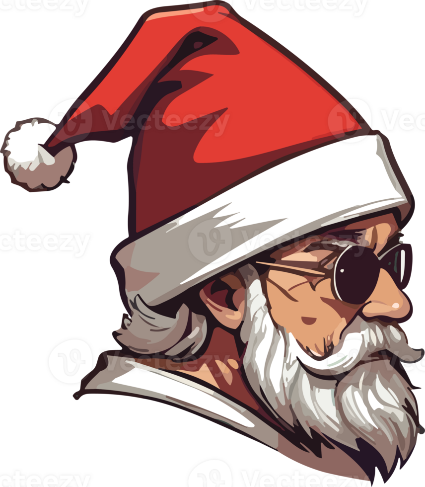 AI generated santa claus with sunglasses and beard png