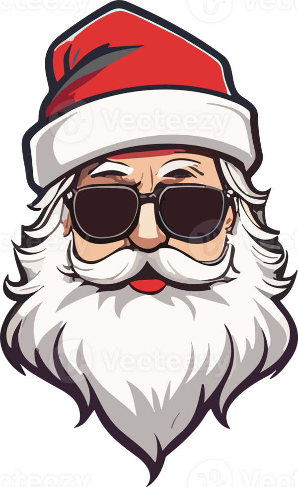 AI generated santa claus with sunglasses and beard png
