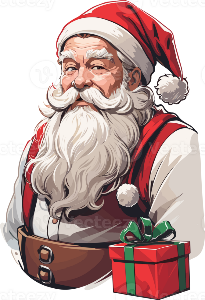 ai gerado santa claus com apresenta png