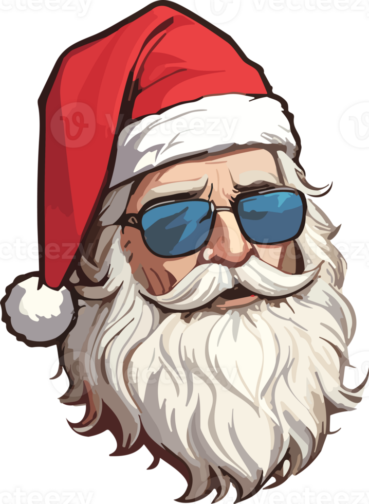 AI generated santa claus with sunglasses and beard png