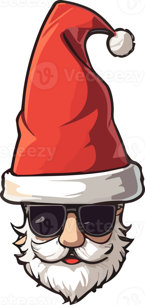 AI generated santa claus with sunglasses and beard png