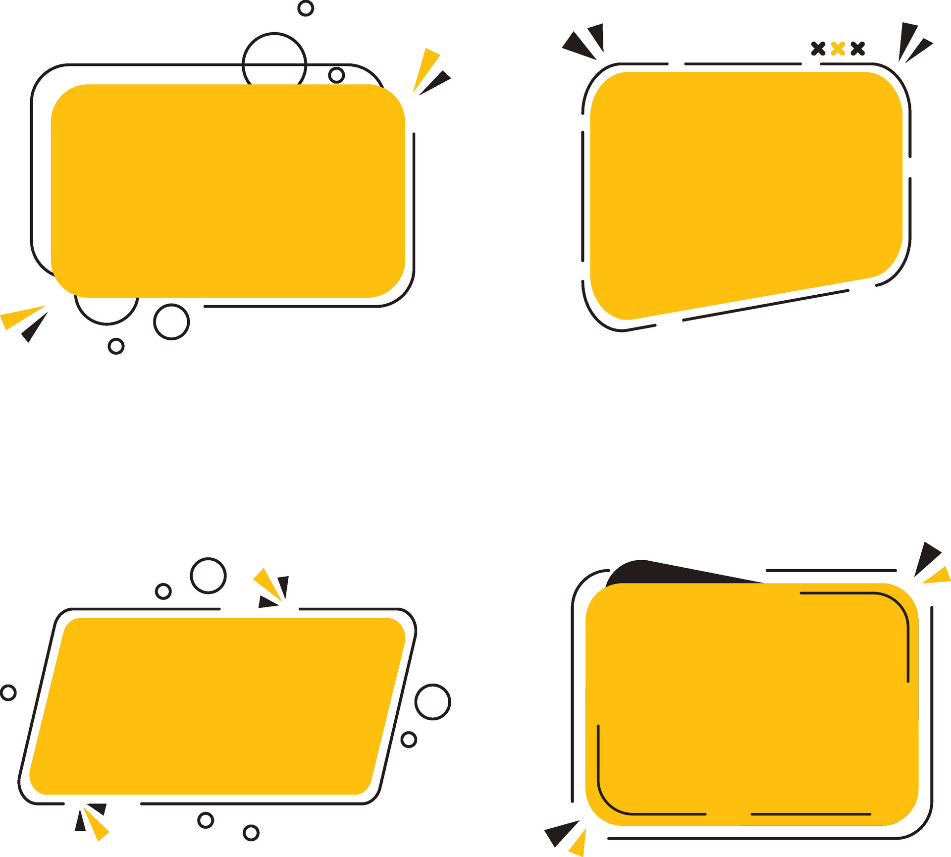 Set of Modern Text Box. With Different Design. Isolated Vector ...