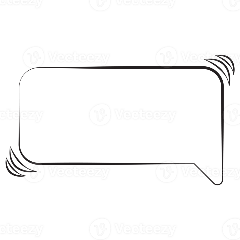 Chat Bubble Hand-Drawn Style. Isolated Speech Bubble, Text Bubble, Text Box Comic Style png