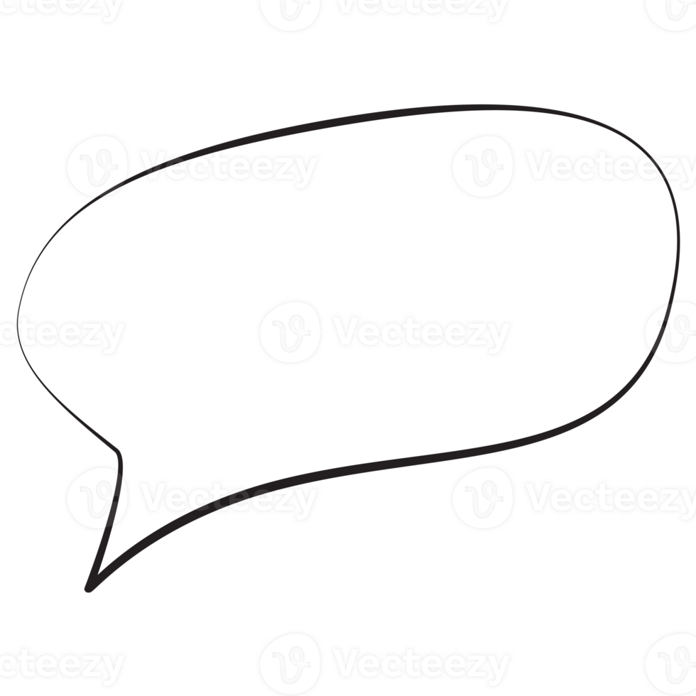 Chat Bubble Hand-Drawn Style. Isolated Speech Bubble, Text Bubble, Text Box Comic Style png