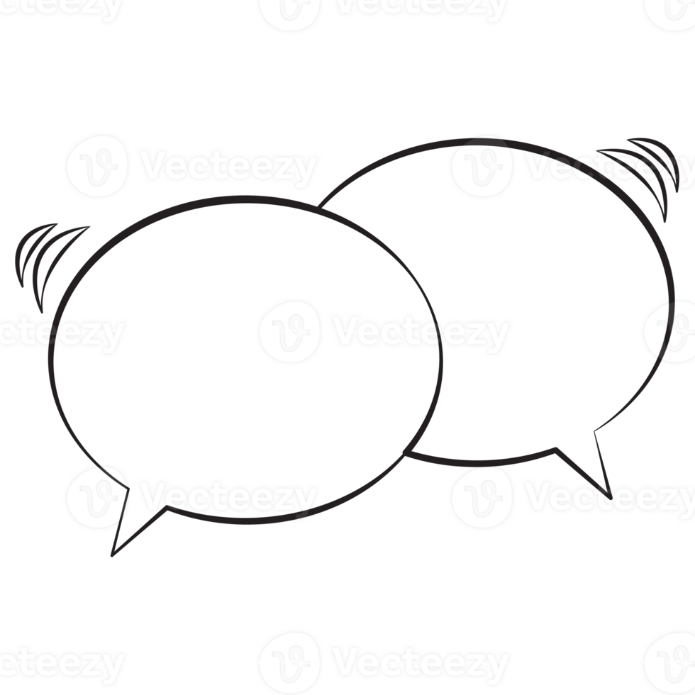 Chat Bubble Hand-Drawn Style. Isolated Speech Bubble, Text Bubble, Text Box Comic Style png