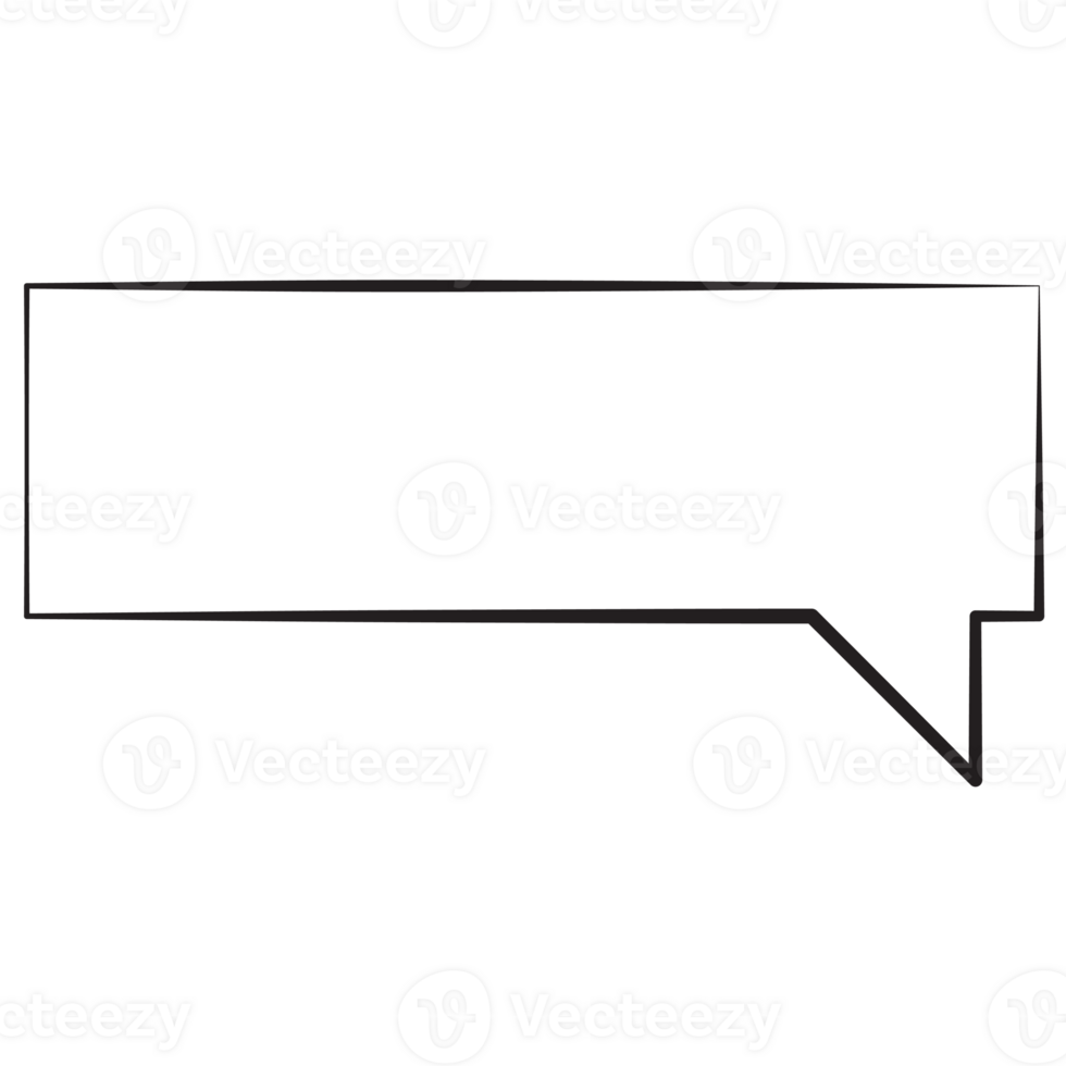 Chat Bubble Hand-Drawn Style. Isolated Speech Bubble, Text Bubble, Text Box Comic Style png