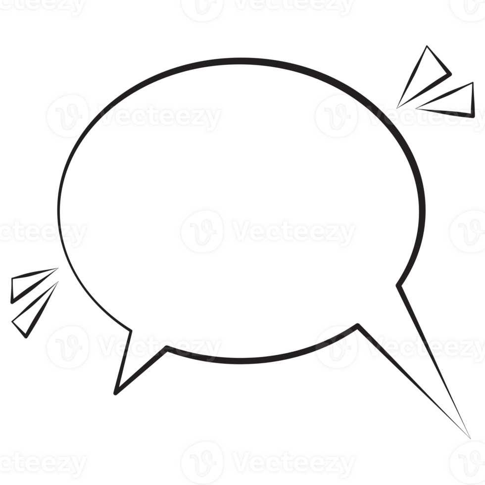 Chat Bubble Hand-Drawn Style. Isolated Speech Bubble, Text Bubble, Text Box Comic Style png