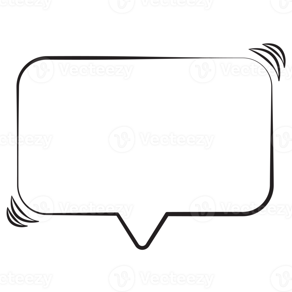 Chat Bubble Hand-Drawn Style. Isolated Speech Bubble, Text Bubble, Text Box Comic Style png