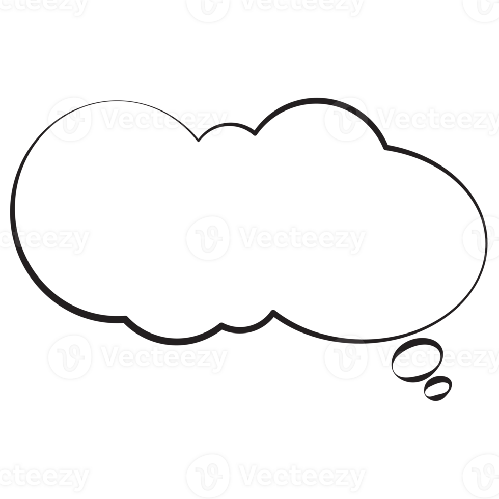 Chat Bubble Hand-Drawn Style. Isolated Speech Bubble, Text Bubble, Text Box Comic Style png