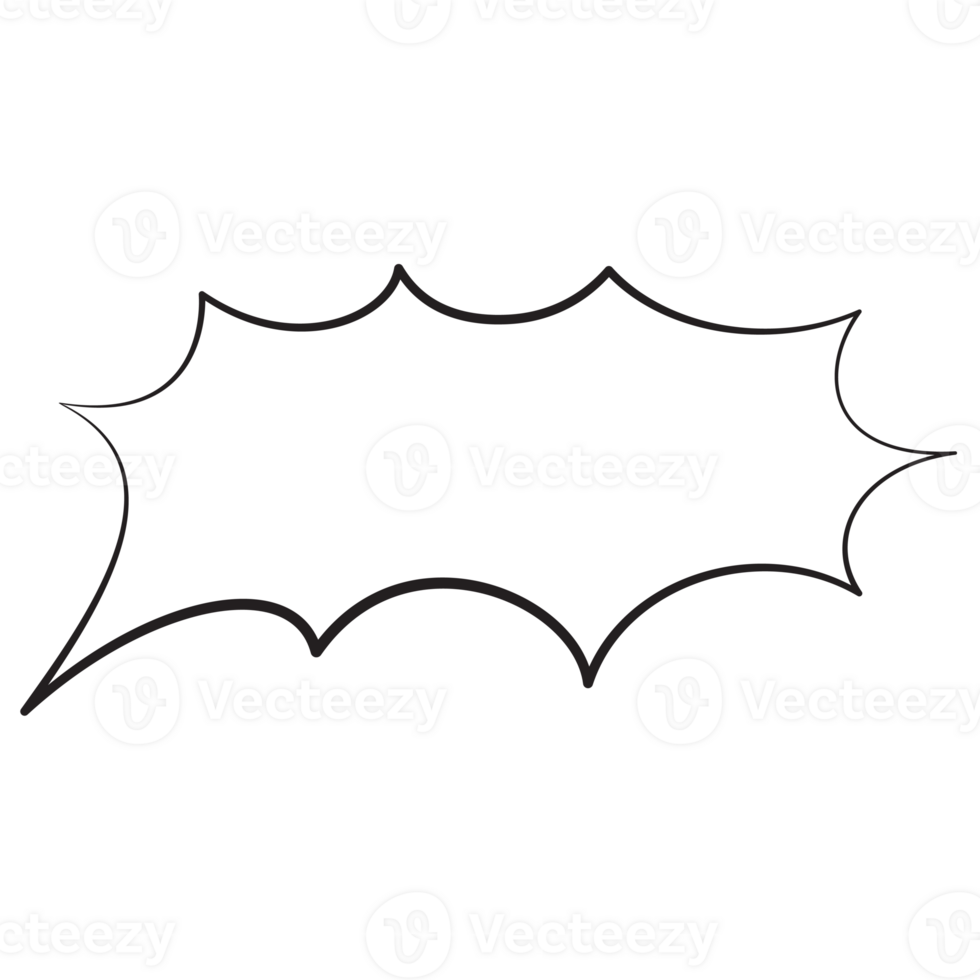 Chat Bubble Hand-Drawn Style. Isolated Speech Bubble, Text Bubble, Text Box Comic Style png