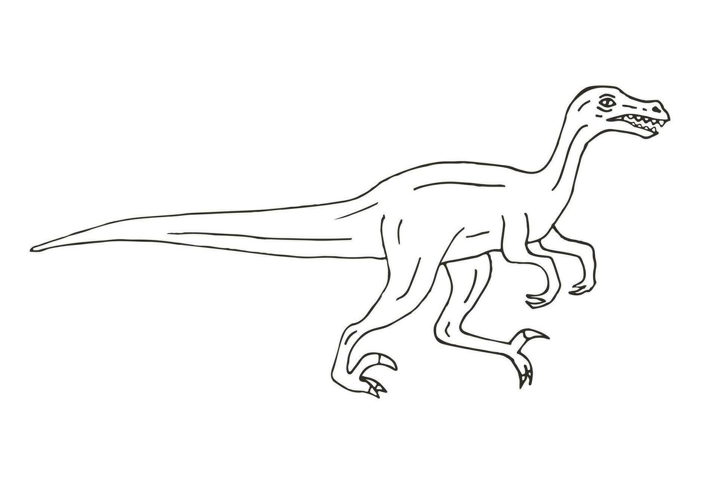 Vector hand drawn doodle velociraptor dinosaur