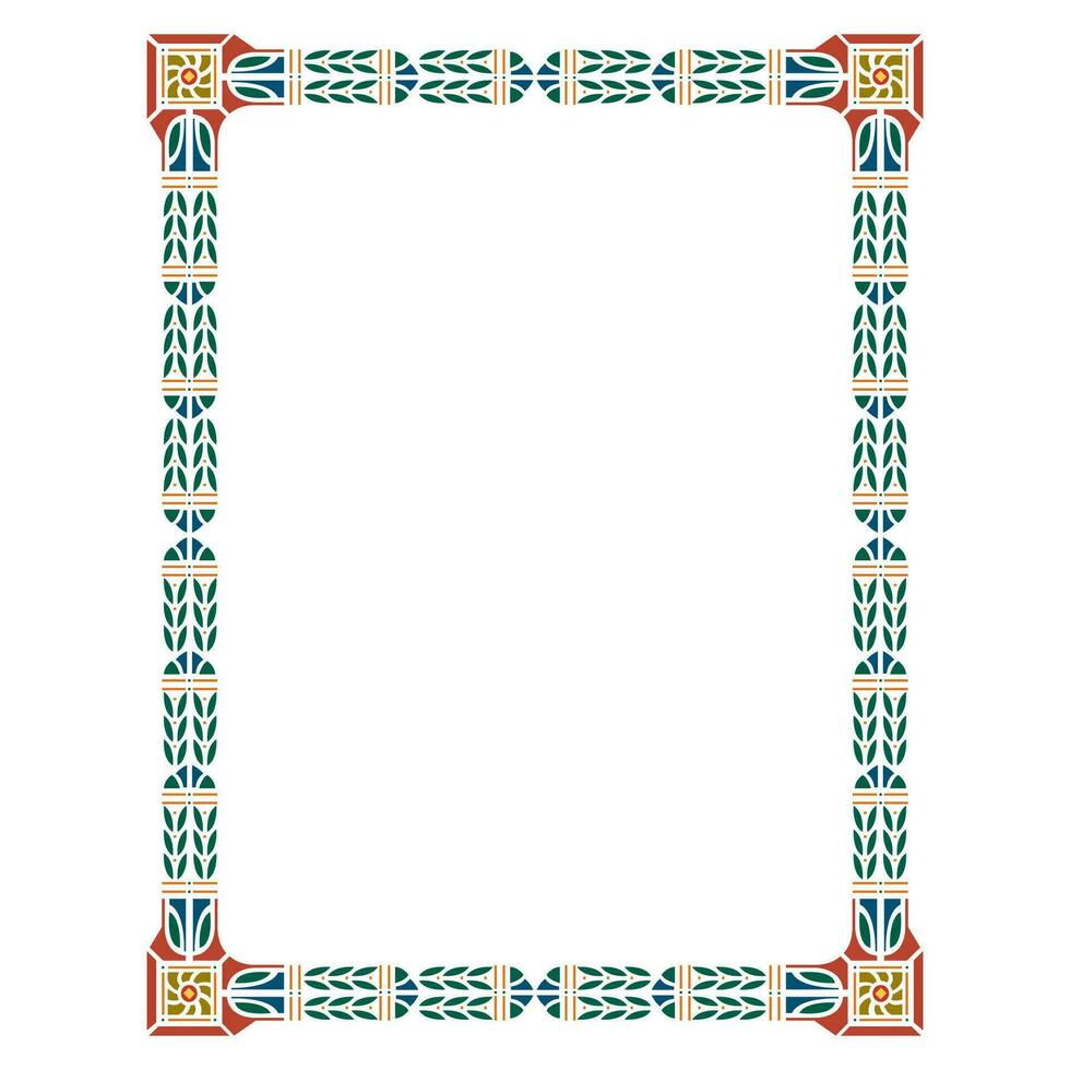 vector foto marco con vistoso oriental ornamento
