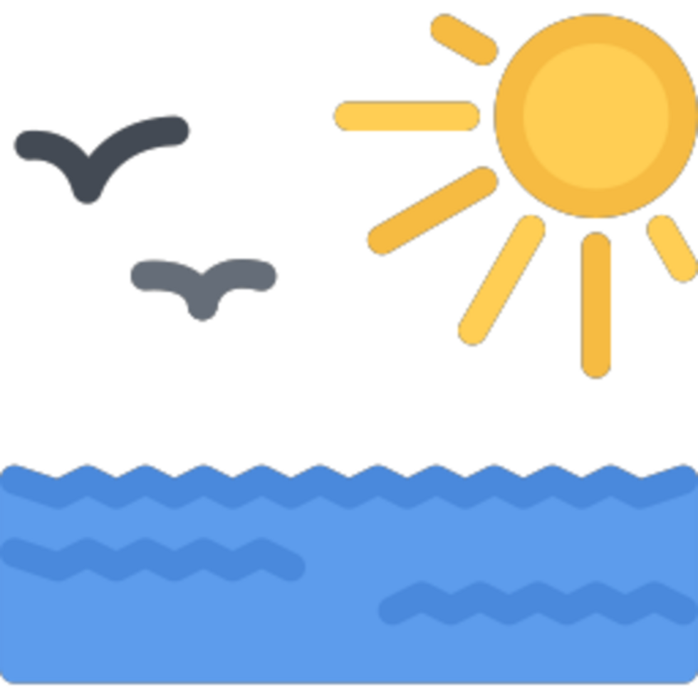 Sun sea illustration design png