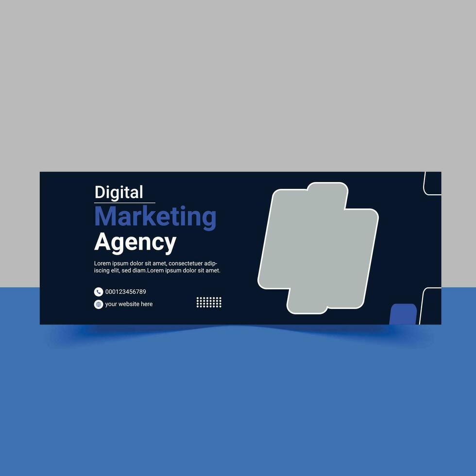 digital marketing agency social media cover template vector