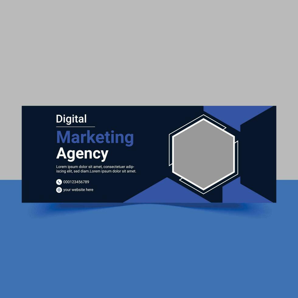 digital marketing agency social media cover template vector