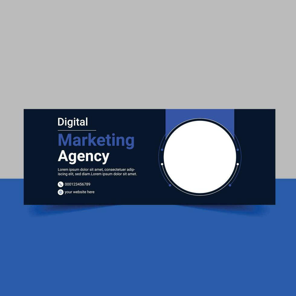 digital marketing agency social media cover template vector