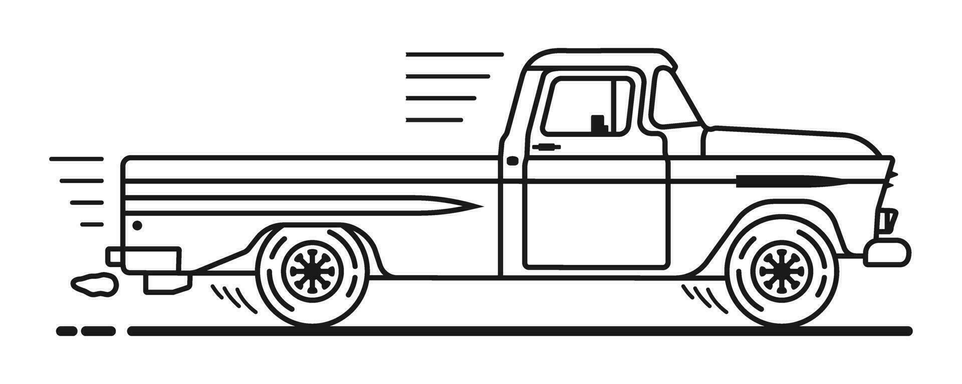 Retro Pickup Truck Clipart EPS vector