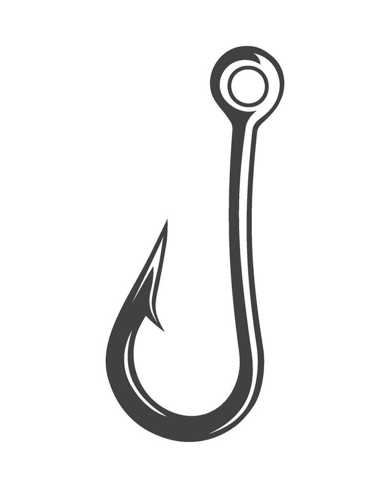 Fishing Hook Black Color Vector Illustration