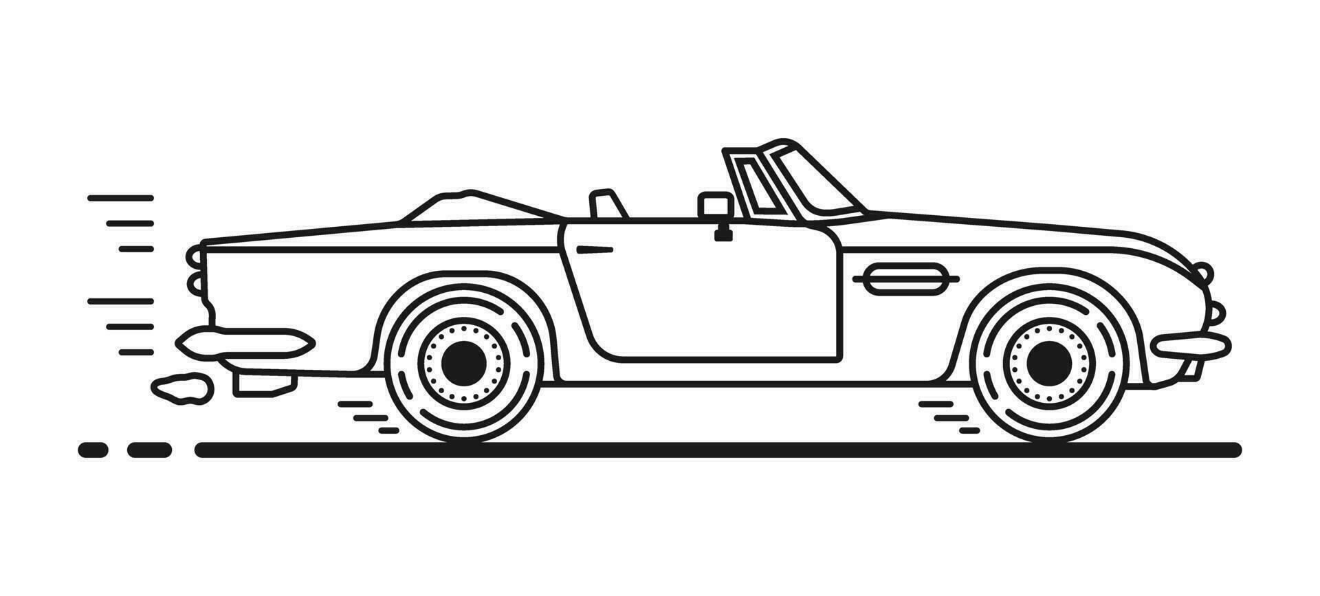 Vintage Classic Convertible Car Clipart EPS vector