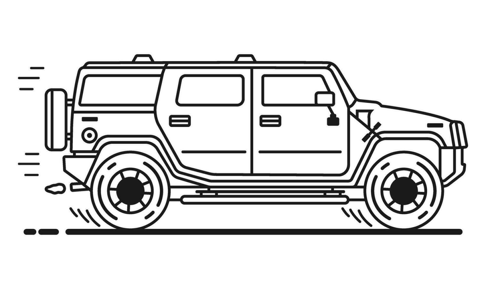 Off Road SUV Vector Line Art EPS