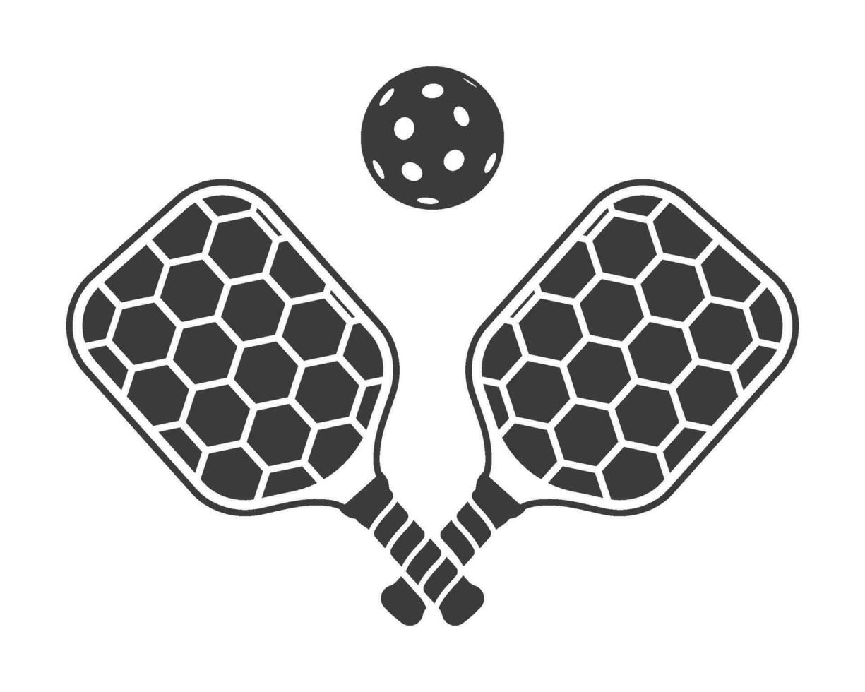 pickleball negro color vector ilustración