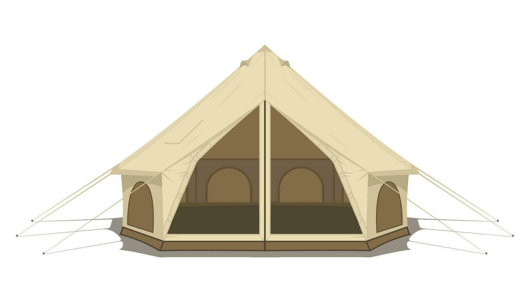 canvas bell tent with a door and a window vector