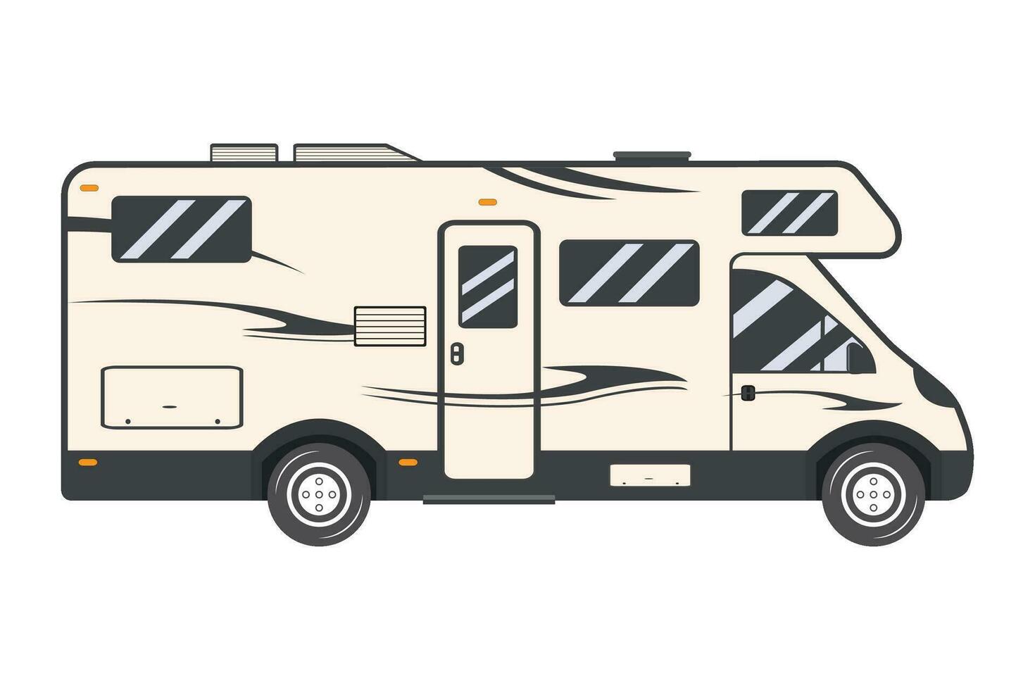 rv camping van vector