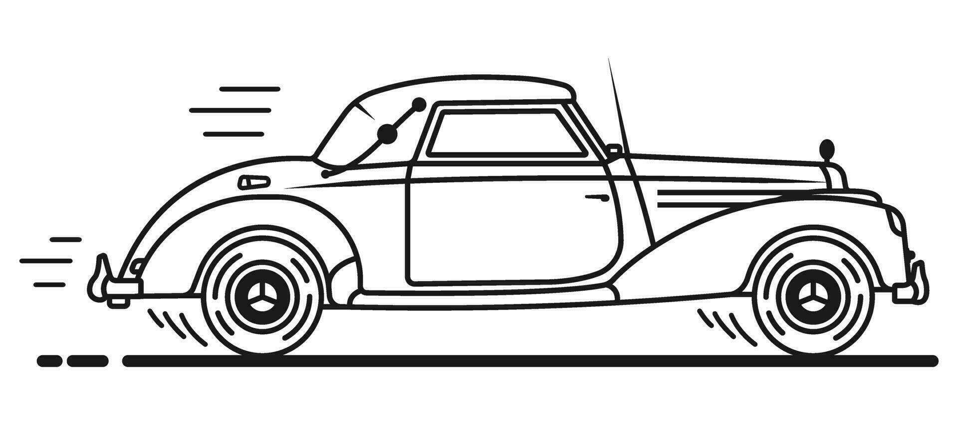 Vintage Car Vector Clipart EPS