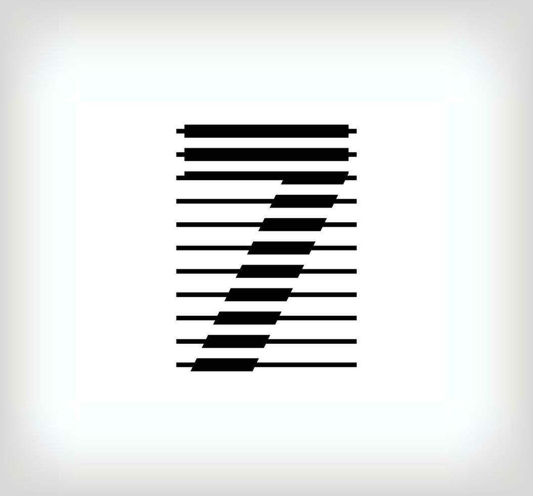 Number 7 scan line logo icon design, vector illustration. The number 7 formed by the combination of lines. Creative flat design style.