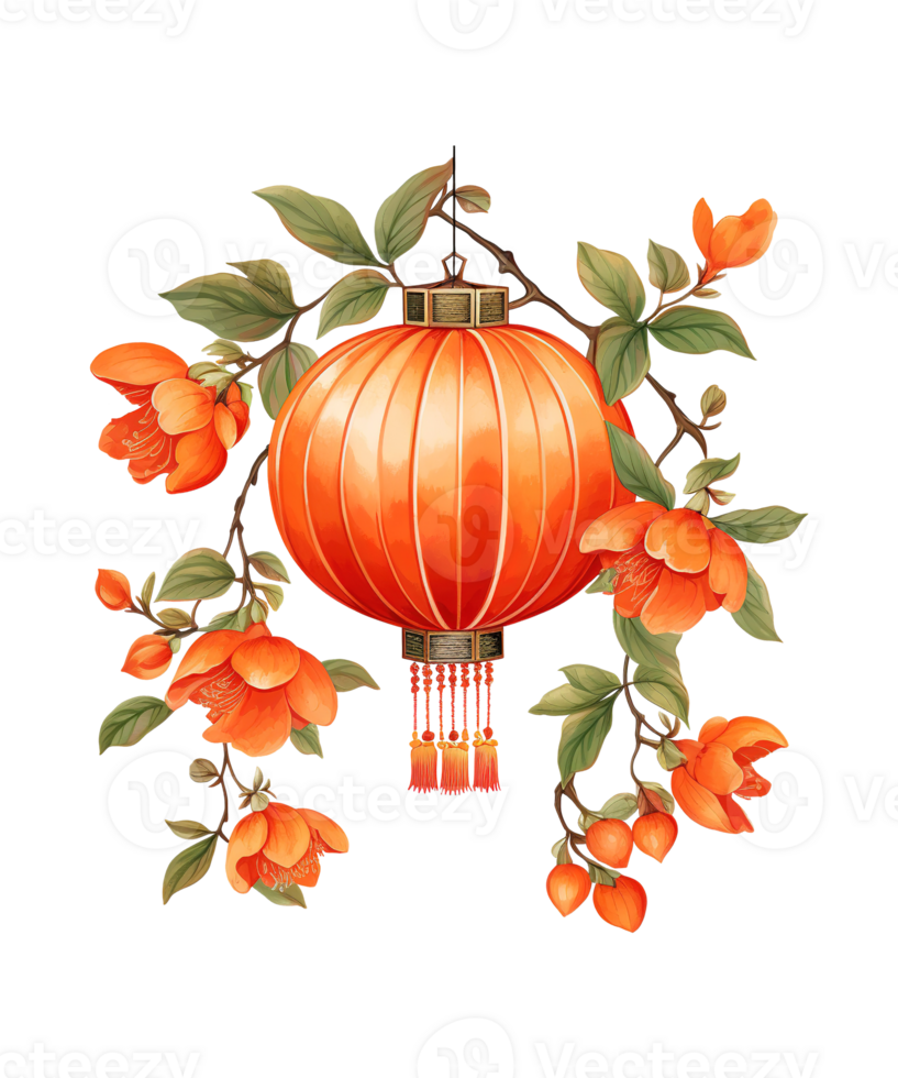 AI generated illustration of chinese lantern ai generative png