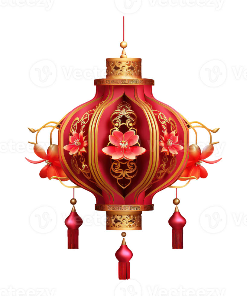AI generated illustration of chinese lantern ai generative png