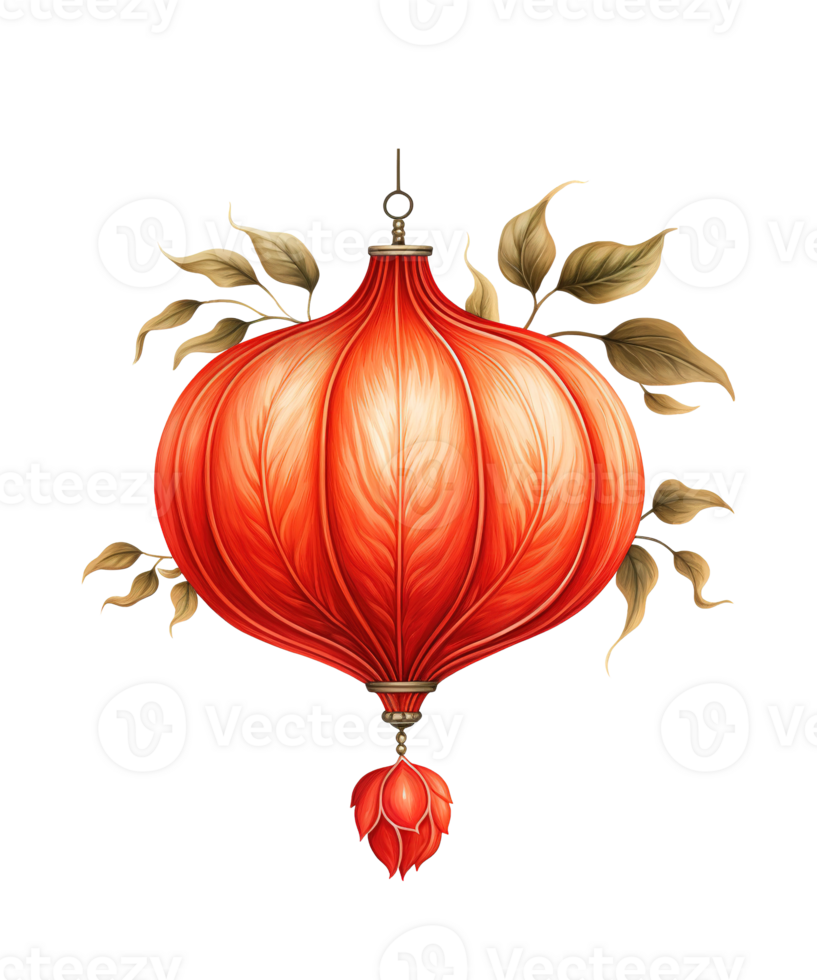 AI generated illustration of chinese lantern ai generative png