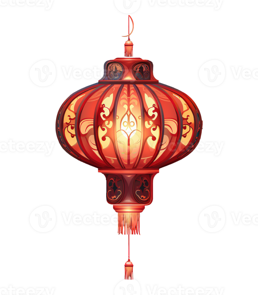 AI generated illustration of chinese lantern ai generative png