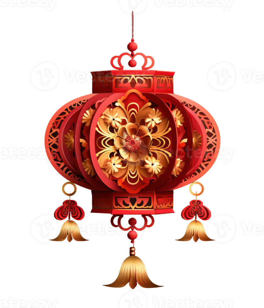 AI generated illustration of chinese lantern ai generative png