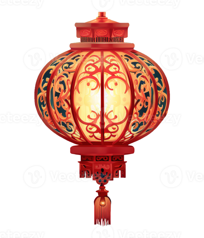 AI generated illustration of chinese lantern ai generative png