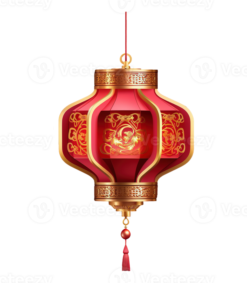 AI generated illustration of chinese lantern ai generative png