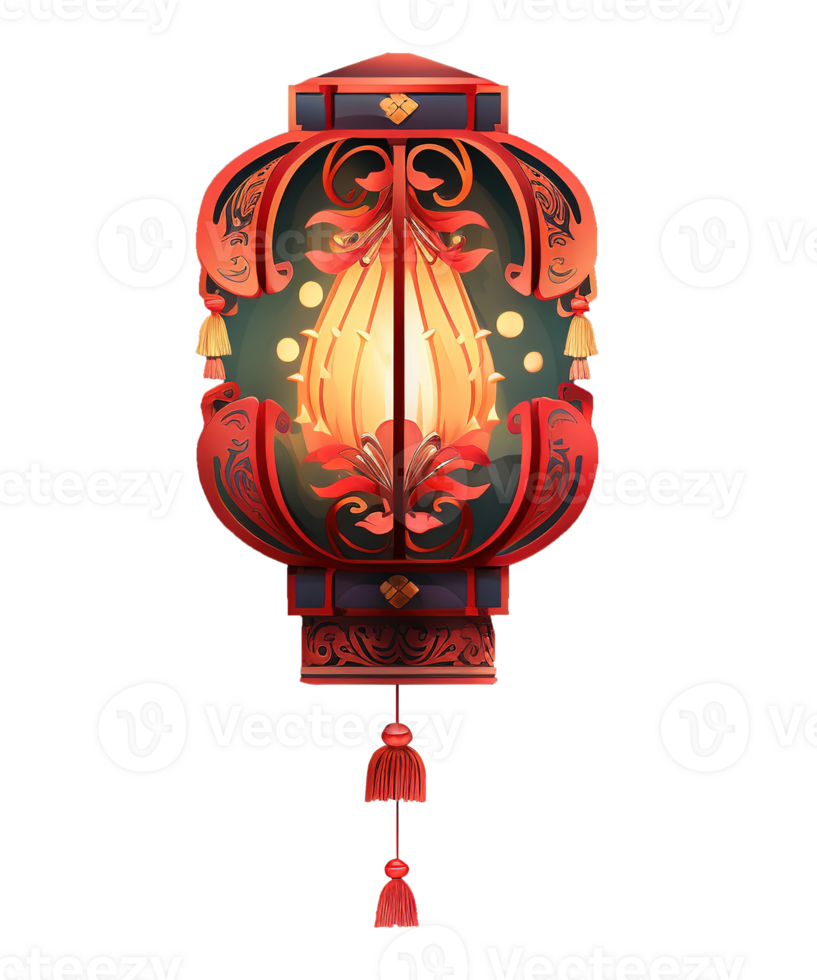AI generated illustration of chinese lantern ai generative png
