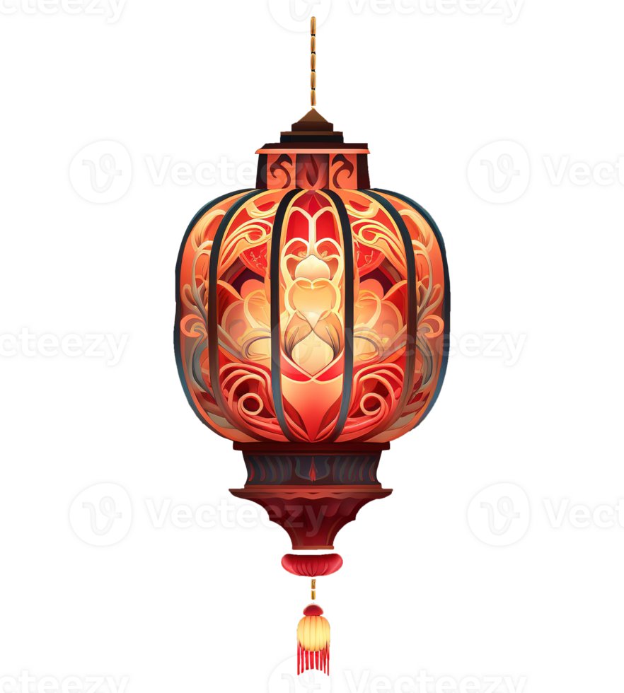 AI generated illustration of chinese lantern ai generative png