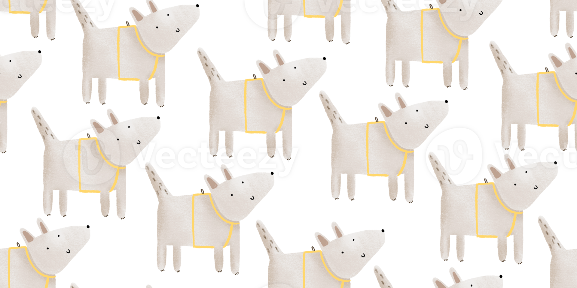 Background with bull terrier. Seamless pattern with dog. Flat scandinavian pattern png