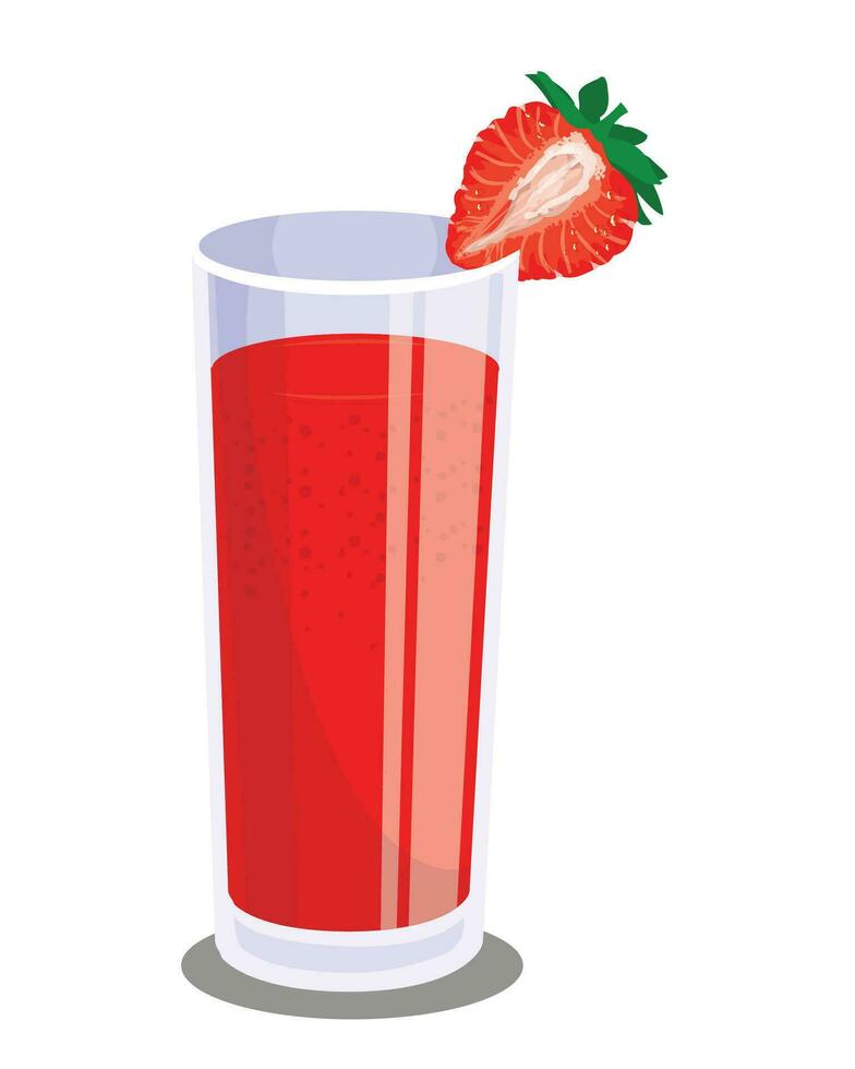 realista cóctel fresa daiquiri en claro vaso, realista beber. aislado en blanco antecedentes vector ilustración