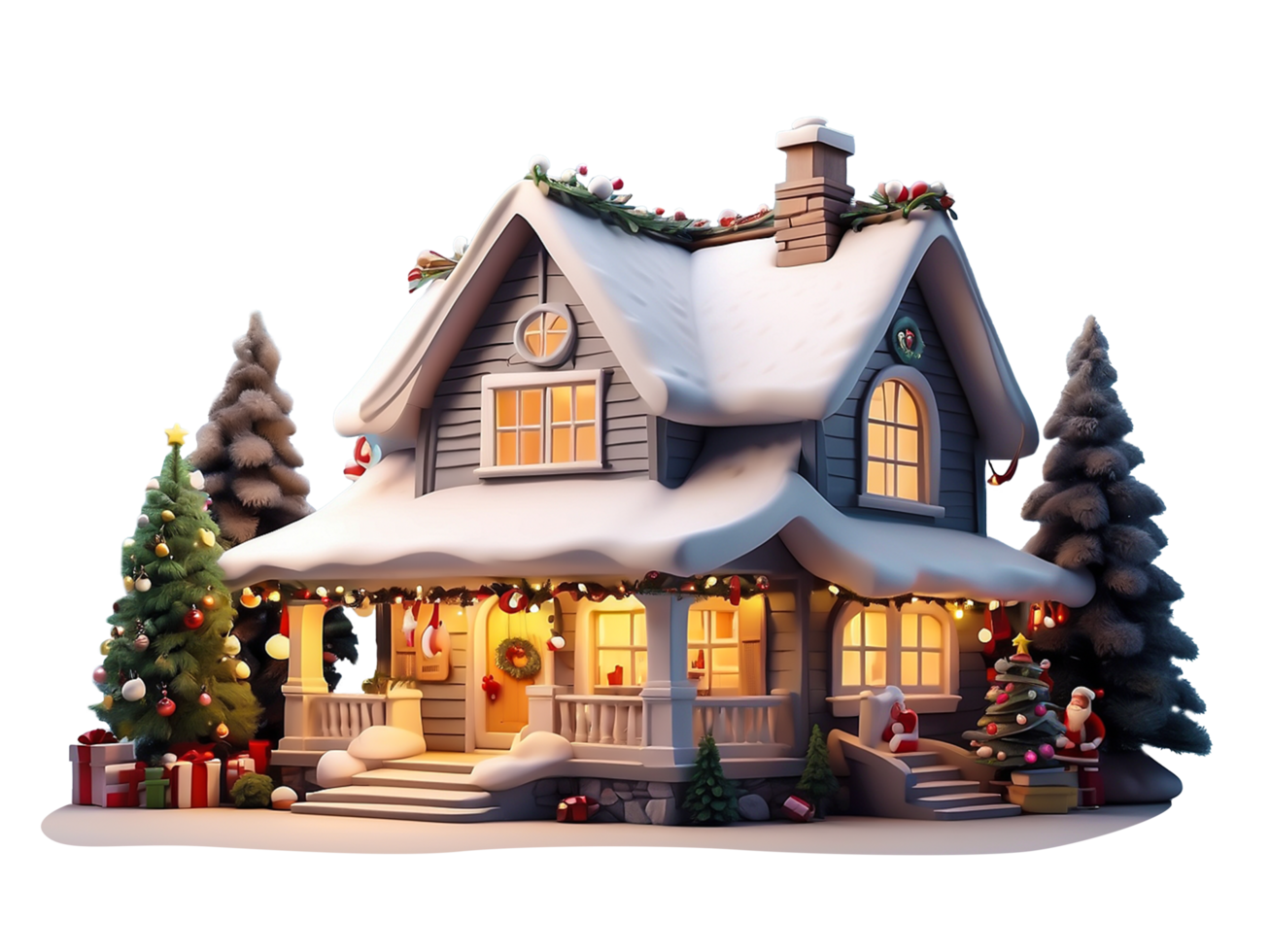 Animation 3d snowhouse AI Generative png