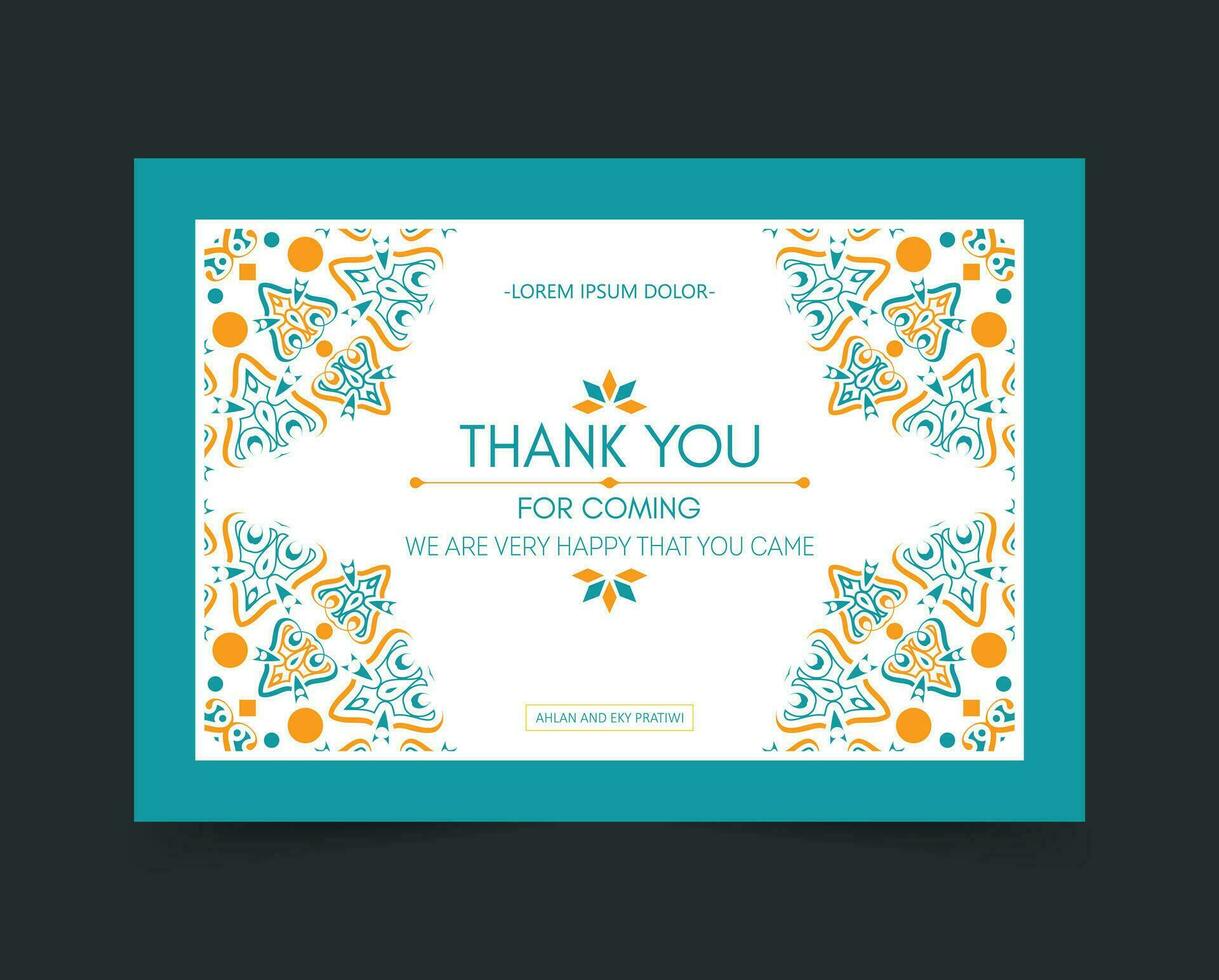 colorful patterned wedding thank you cards vector