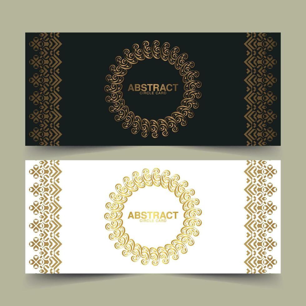 luxury ornament circle border design card vector