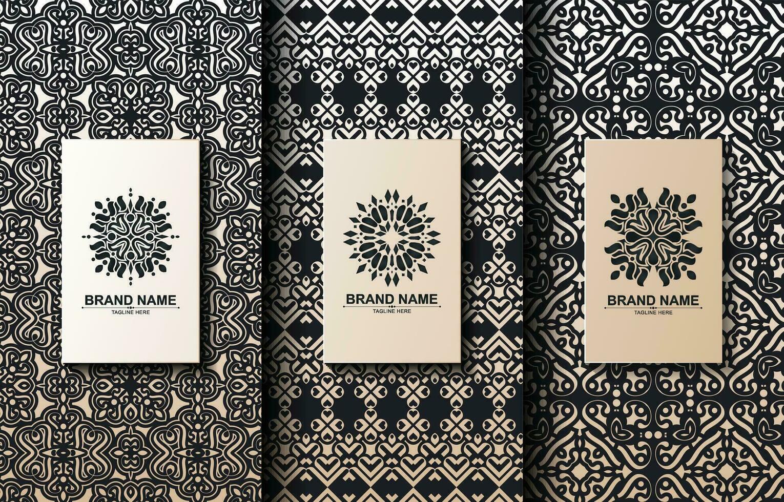Set retro labels with calligraphic vector logo. Antique monogram collection.