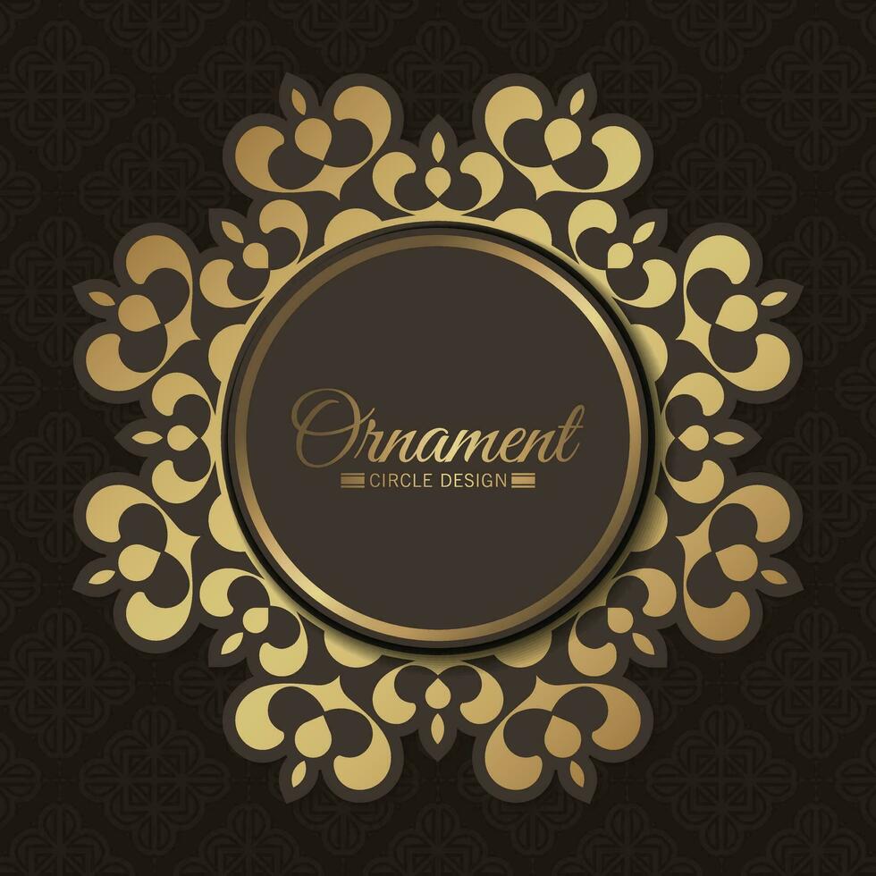 luxury ornament circle border design card vector