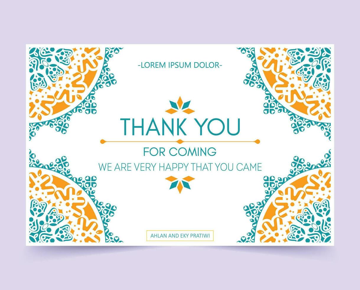 colorful patterned wedding thank you cards vector